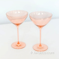 Lunets de gobelet à cocktails rose en verre en verre de couleur colorée